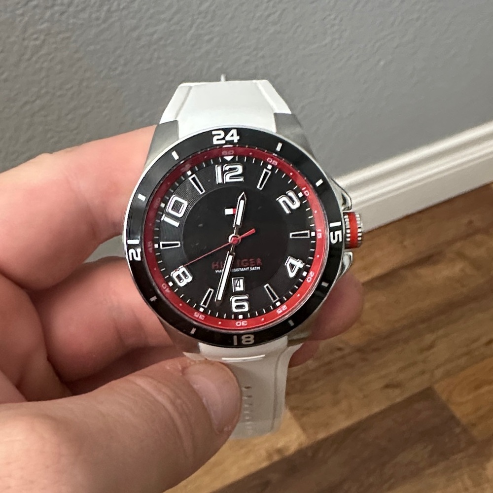 Tommy Hilfiger Black and Red Men's Watch